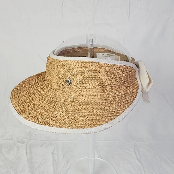 Helen Kaminski Mai Australian Raffia Visor with Tie Back Womens Packable Sun Hat - Picture 1 of 7